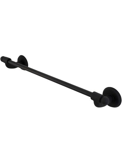 18 inch Wrought-Steel Towel Bar with Classic Rosettes in Matte Black.